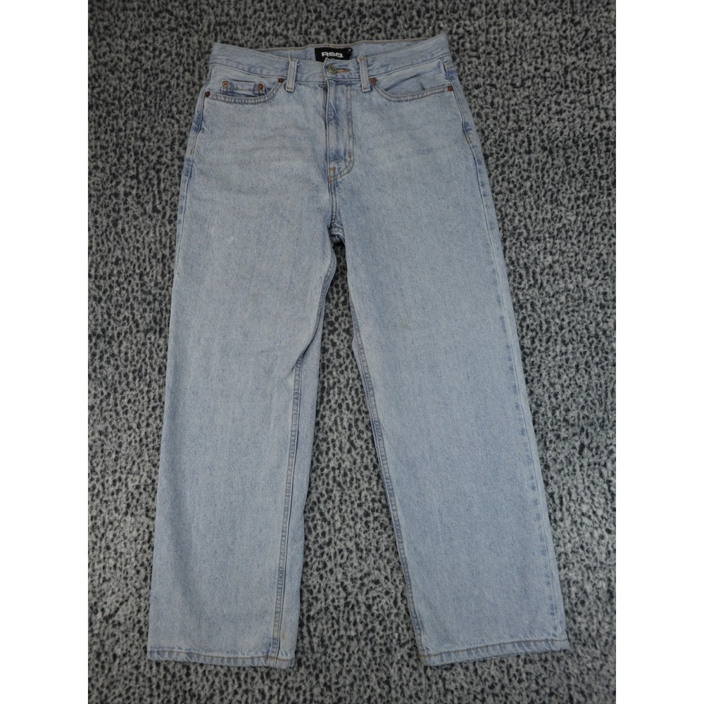 RSQ Buggy Jeans Mens 29X30 Light Wash Blue Good Relaxed Wide Leg Streetwear